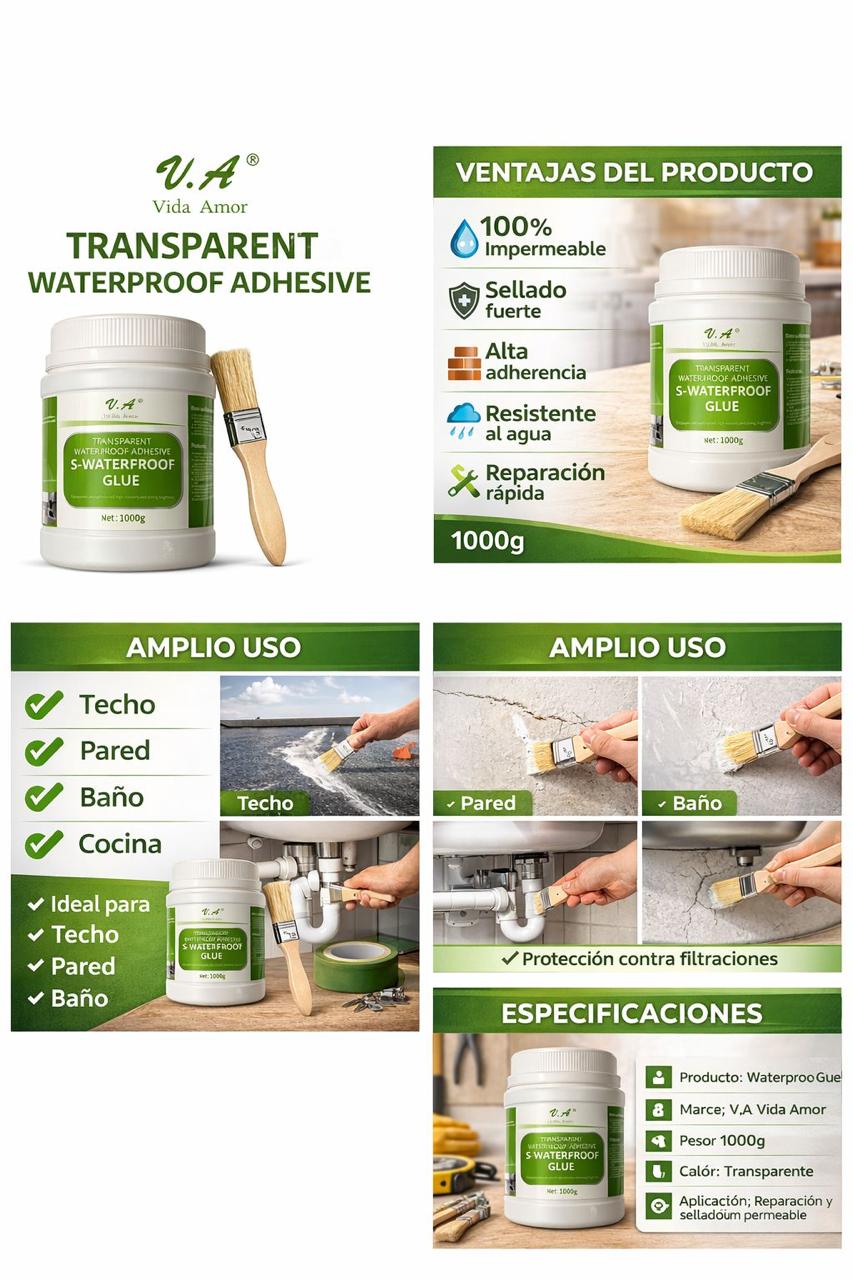 Repara filtraciones y protege tu hogar con el Sellador Impermeable de 1 kilo + Brocha