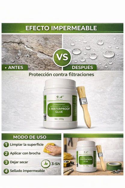 Repara filtraciones y protege tu hogar con el Sellador Impermeable de 1 kilo + Brocha